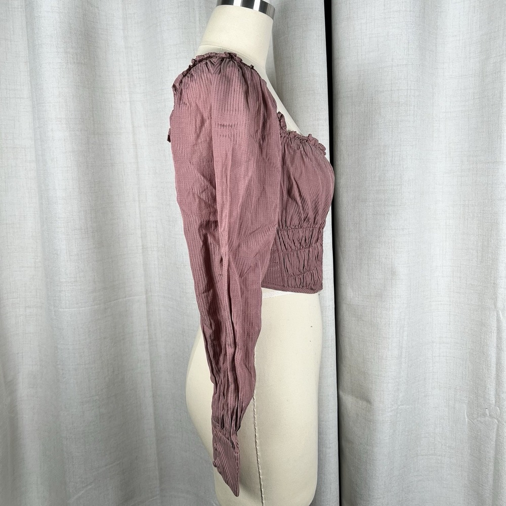 ASTR The Label Amber Sweetheart Top Milkmaid Corset Smocked Dusty Rose Small - Picture 7 of 10